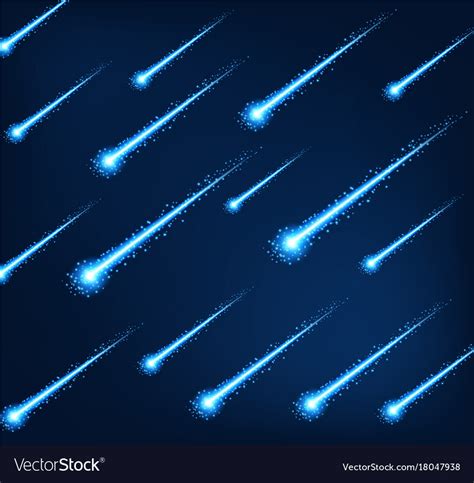 Background Template With Blue Shooting Stars Vector Image