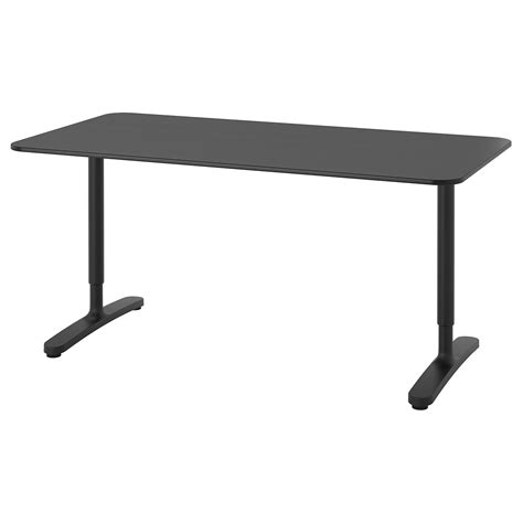 Ikea malm schreibtisch schwarz braun in 13088 weissensee for 15 00 for sale shpock. BEKANT Schreibtisch - schwarz gebeiztes Eschenfurnier ...