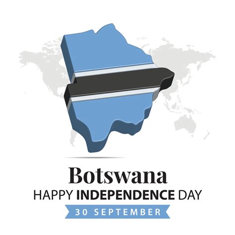 Botswana Independence Day 3d Rendering Botswana Independence Day Illustration With 3d Map And