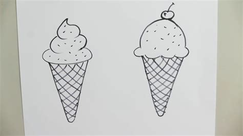How To Draw An Ice Cream Cone Youtube