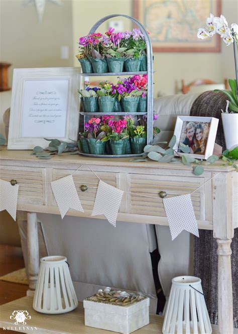I also love all of the beautiful floral arrangements and ideas used in it, from the floral crowns to the hanging mason jars. Ideas to Throw an Indoor Garden Party Bridal Shower | Kelley Nan | Indoor garden party, Garden ...