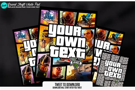 Free Grand Theft Auto Cover Psd Text Gta5 Font