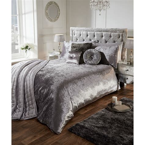 Silver Crushed Velvet Bedding King Size Bedding Design Ideas