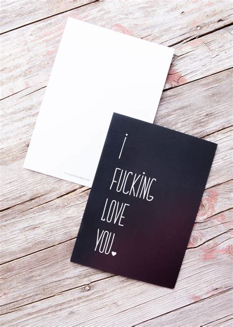 Postkarte Fucking Love You Black Karla Und Kurt
