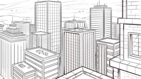 How To Draw A City In Two Point Perspective Sketch By Robertmarzullo On