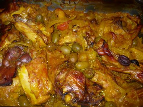 Tajine au four poulet olives