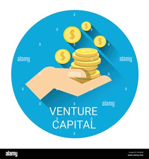 Venture Capital Business Icon Hand With Money Coin Investment Concept