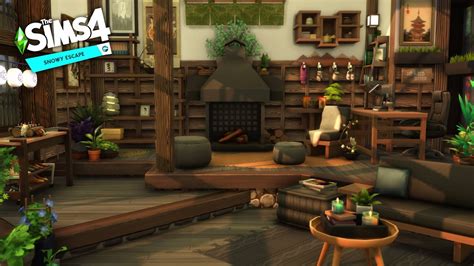 Snowy Escape Mountain Cabin Living Room And Office The Sims 4 Stop