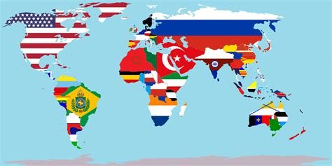 Image - World Political Map with Nations Overlaid on Their Flags (A ...