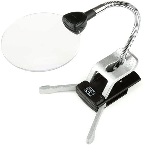 4.4 out of 5 stars 7,755. H&S LED Magnifying Magnifier Glass with Light on Stand Clamp Arm Hands Free Illuminated Glass ...