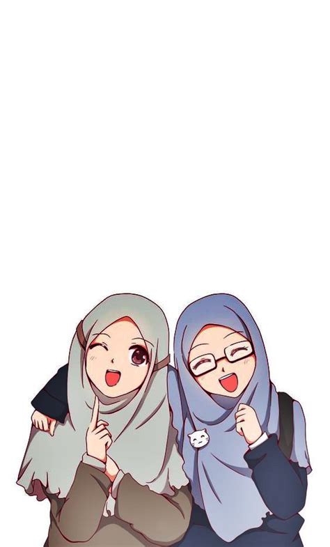 Wallpaper Gambar Kartun Muslimah Sahabat Bertiga 100 Gambar Kartun Muslimah Cantik Terbaru