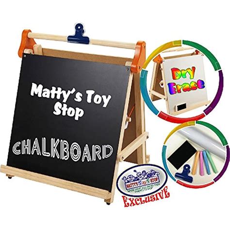 Matty S Toy Stop Deluxe In Wooden Tabletop Easel Blackboard Dry