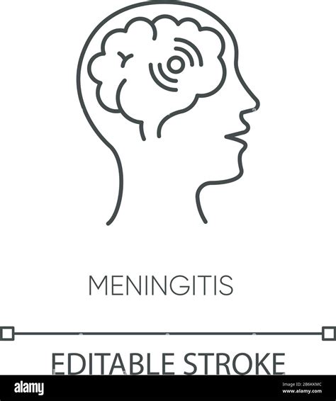 Meningitis Píxel Perfecto Icono Lineal Ilustración Personalizable De