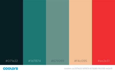 071e22 1d7874 679289 F4c095 Ee2e31 800×500 Color Schemes Design