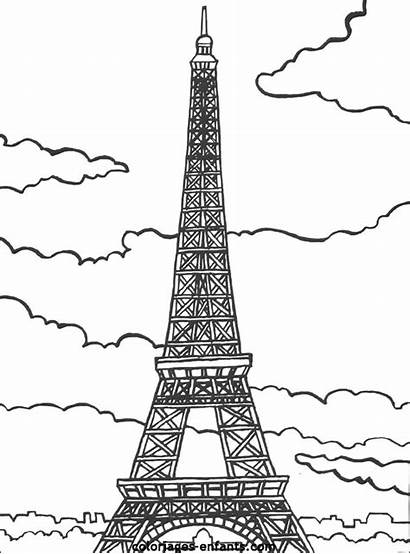 Paris Eiffel Coloring Tower Tour France French