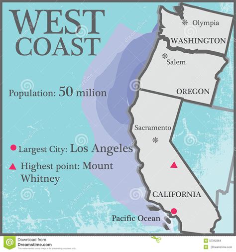 West Coast Stock Vector Illustration Of Text Oregon