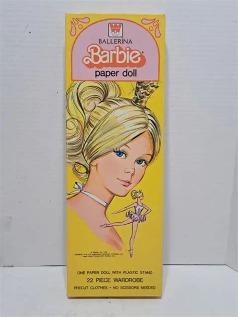Vtg Whitman Ballerina Barbie Paper Doll Mattel Boxed Pc Cut