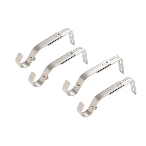 Lumi 4 Pack Brushed Nickel Single Curtain Rod Bracket In The Curtain