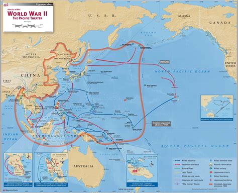 Wwii Pacific Wall Map By Equator Maps Mapsales