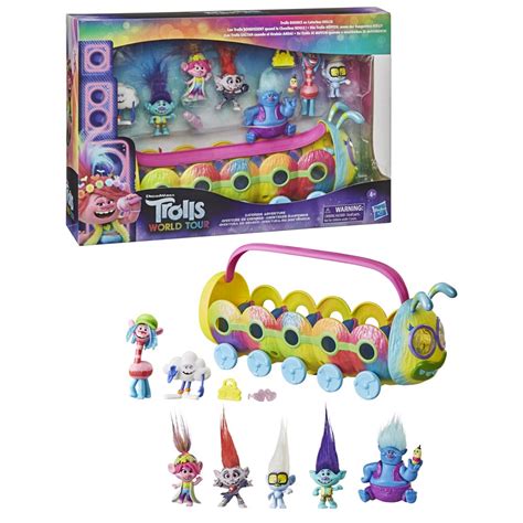 Trolls World Tour Caterbus Adventure Includes 7 Action Figures And Bus
