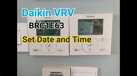 Daikin VRV4 Wire Remote Controller BRC1E63 Time And Date Setting