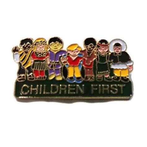 Children First Enamel Pinback Children Of The World Lapel Pin Etsy