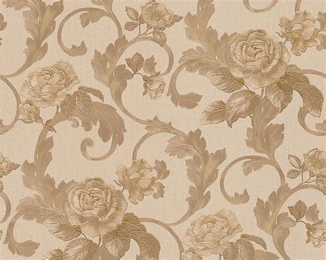 Wallpaper Architects Paper Roses Beige Brown Gloss 95983 5