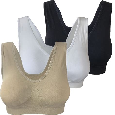 Seamless Padded Bra With Removable Pads For Enhanced Shape Stretchy S M