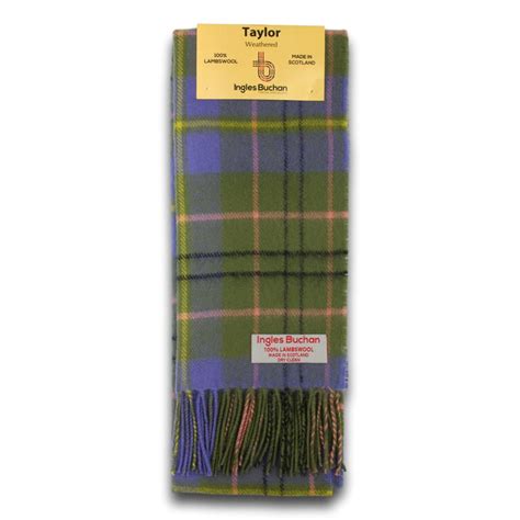 Taylor Ancient Tartan Scarf Made In Scotland 100 Wool Scottish Plaid