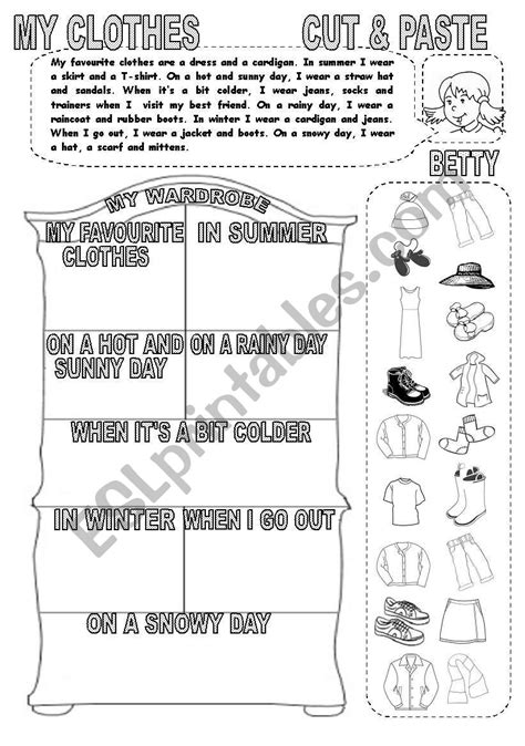 Clothes Cut And Paste Esl Worksheet By Laportaj2 1e5