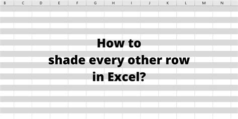 How To Shade Alternate Rows In Excel Quickexcel
