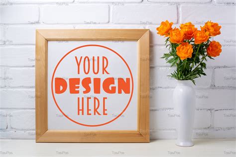 Square Wooden Frame Mockup Graphic By Tasipas · Creative Fabrica