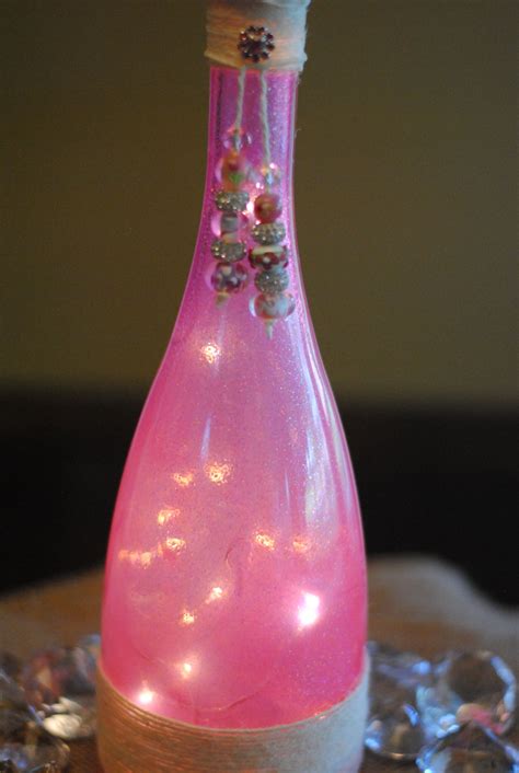 Sparkle Glitter Lighted Wine Bottle Pink Lighted Wine Bottles