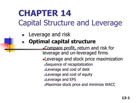 PPT CHAPTER 14 Capital Structure And Leverage PowerPoint Presentation