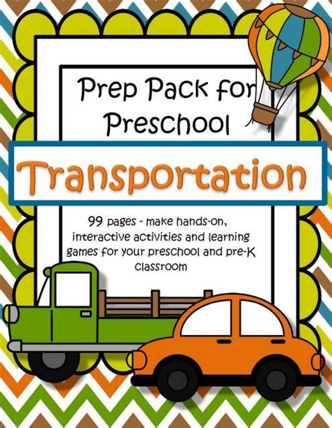 Transportation Theme Activities And Printables For Preschool Pre K And
