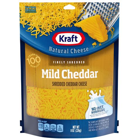 Kraft Mild Cheddar Finely Shredded Cheese Oz Bag Walmart Com