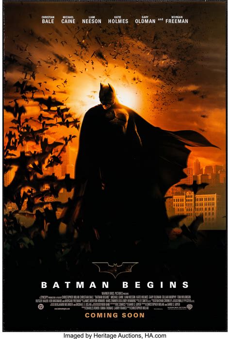 Based on the dc comics character batman, it stars christian bale, michael caine. Batman Begins (Warner Brothers, 2005). Rolled, Very Fine ...