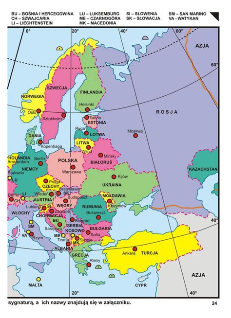 Europa Państwa I Stolice Quiz - Mapa Europy Państwa I Stolice Polskie Nazwy | Mapa