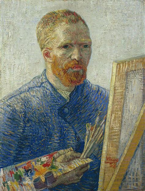 Van Gogh Self Portrait In Front Of Easel Painting By Vincent Van Gogh