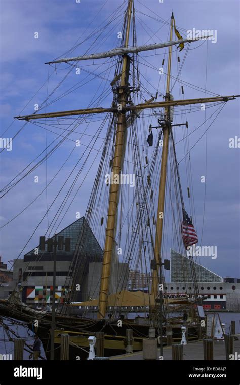 Pride Of Baltimore Ii Topsail Schooner In Baltimores Inner Harbor