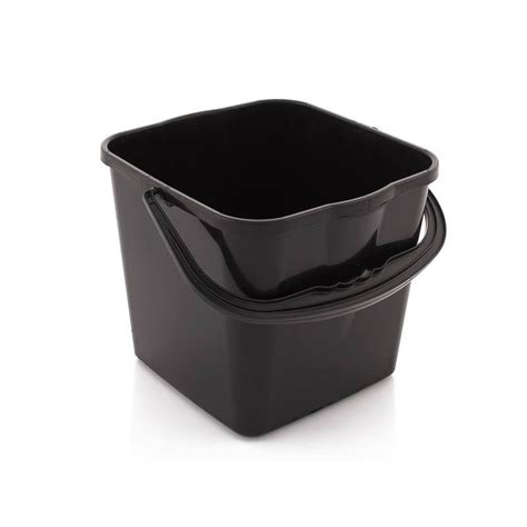 Square Plastic Bucket With Handle 12l Black