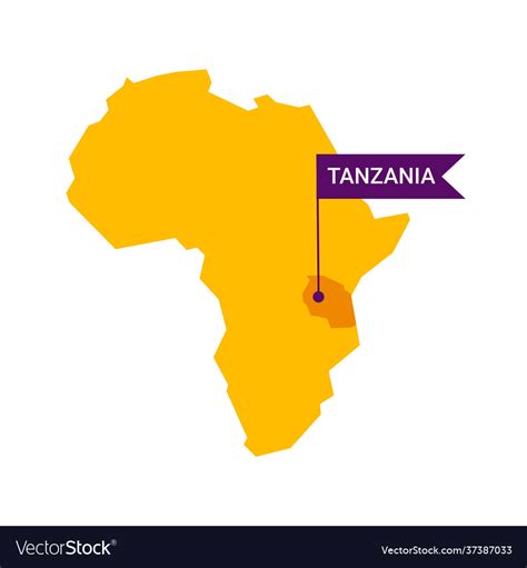 Tanzania On An Africa S Map With Word Royalty Free Vector