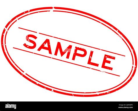 Grunge Red Sample Word Oval Rubber Seal Stamp On White Background Stock