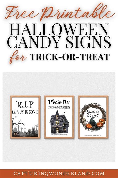 61 Trick Or Treat Halloween Candy Signs Free Printables — Capturing Wonderland