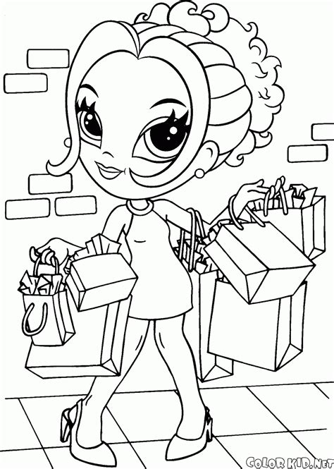 Girl Shopping Coloring Page Coloring Pages