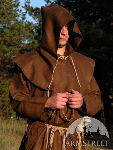 Medieval Monk Robe Hood Larp Costume Etsy