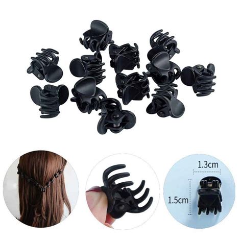 cineen 12 mini plastic hair claws no slip frosted black little fuzzy duck