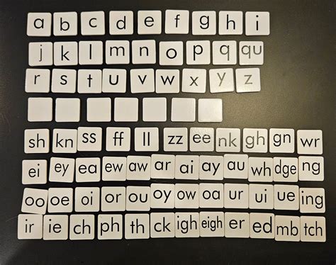 10 Sets Of Magnetic Letter Tiles For Phonics Black And White Etsy