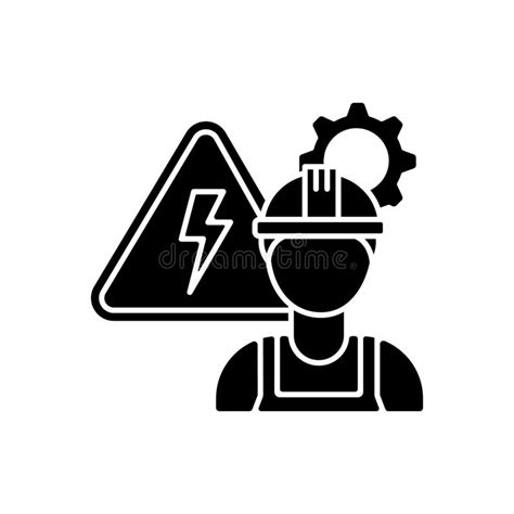 Electrical Engineer Black Glyph Icon Stock Vector Illustration Of