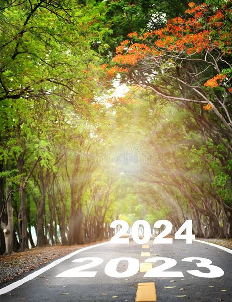 New Year 2023 On Asphalt Road Surface With Sunlight Stock Illustration